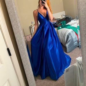 Blue ball gown prom dress